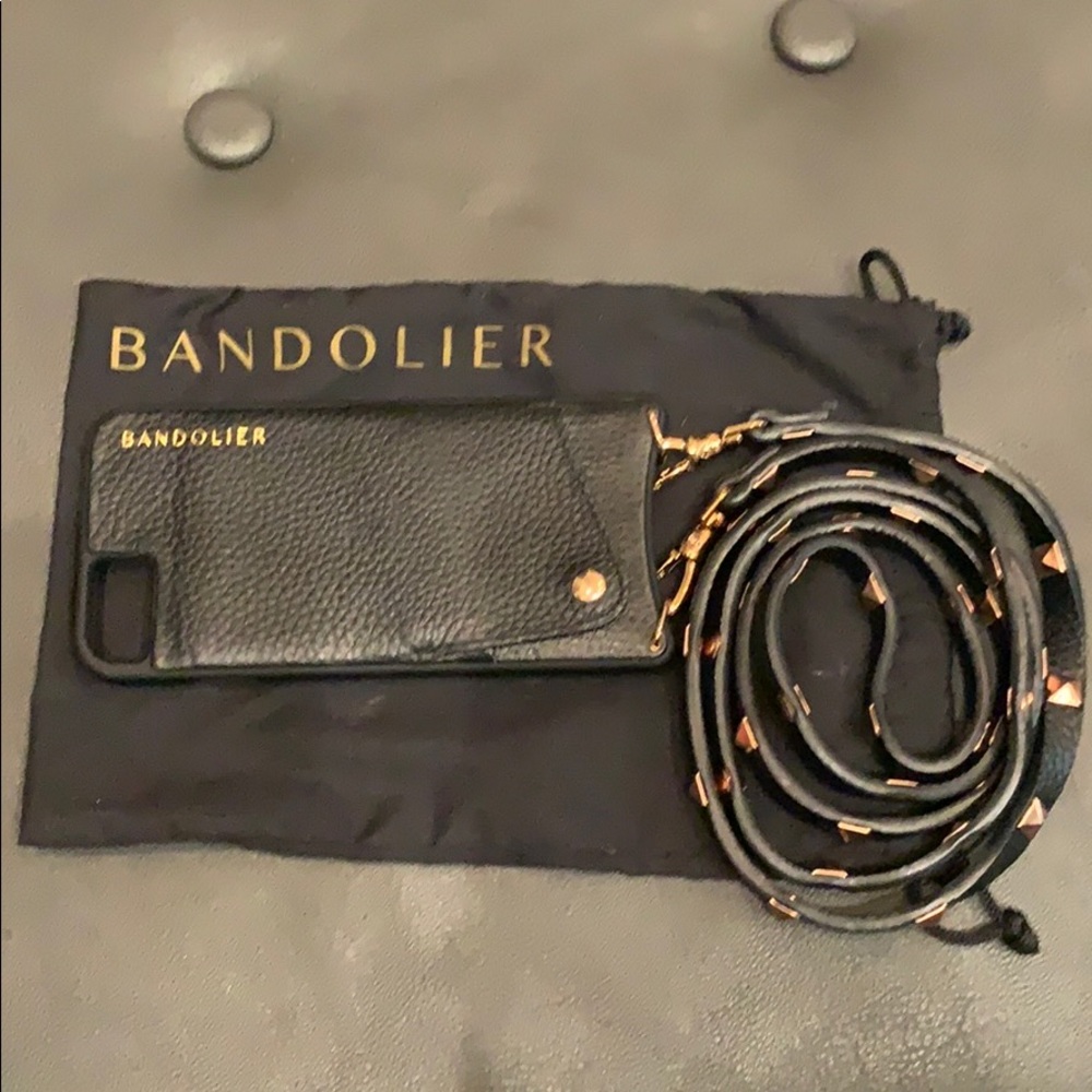 Bandolier Sarah ltr BLK rose gold stud case 8/7/6